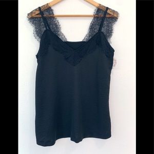 NWT Boutique Black Lace Tank Top Size Small